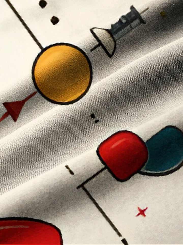 Alohadaddy Vintage Geometric Spaceship Print Men&