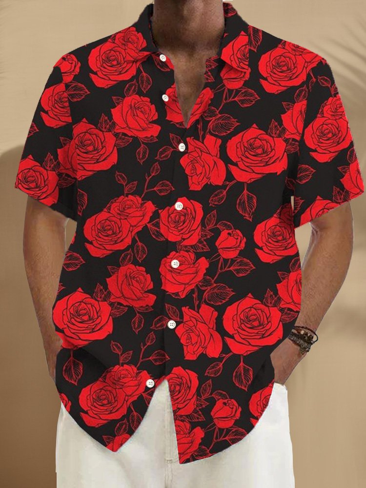 Alohadaddy Rose Print Men&