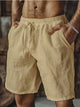 Alohadaddy® Solid Basic Cotton Linen Drawstring Beach Shorts