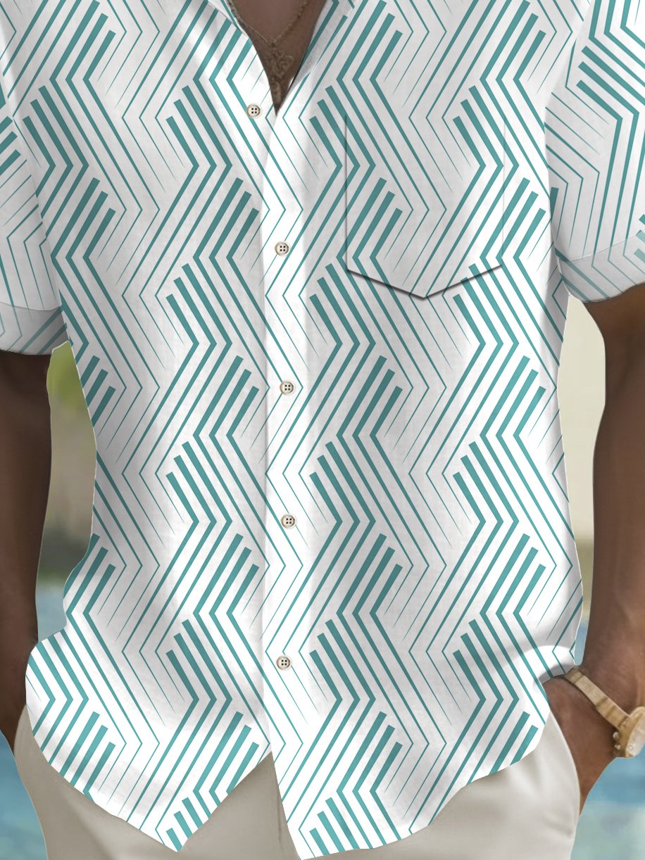 Alohadaddy® Vintage Line Geometry Print Men&