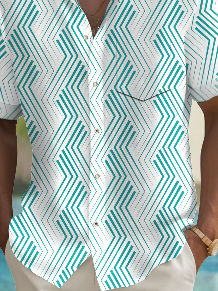 Alohadaddy® Vintage Line Geometry Print Men&
