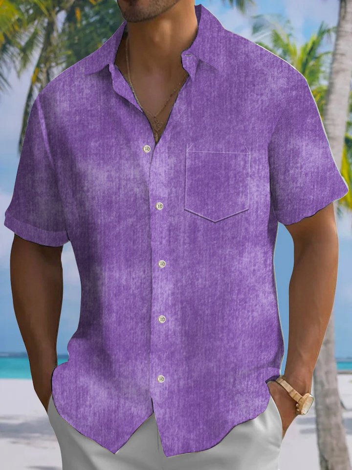Alohadaddy® Vintage Basics Printed Art Pockets Wicking Hawaiian Shirts Big &amp; Tall
