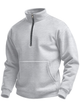 Alohadaddy® Basic Solid Colior Men's Stand Collar Zipper Pocket Sweatshirt Big & Tall