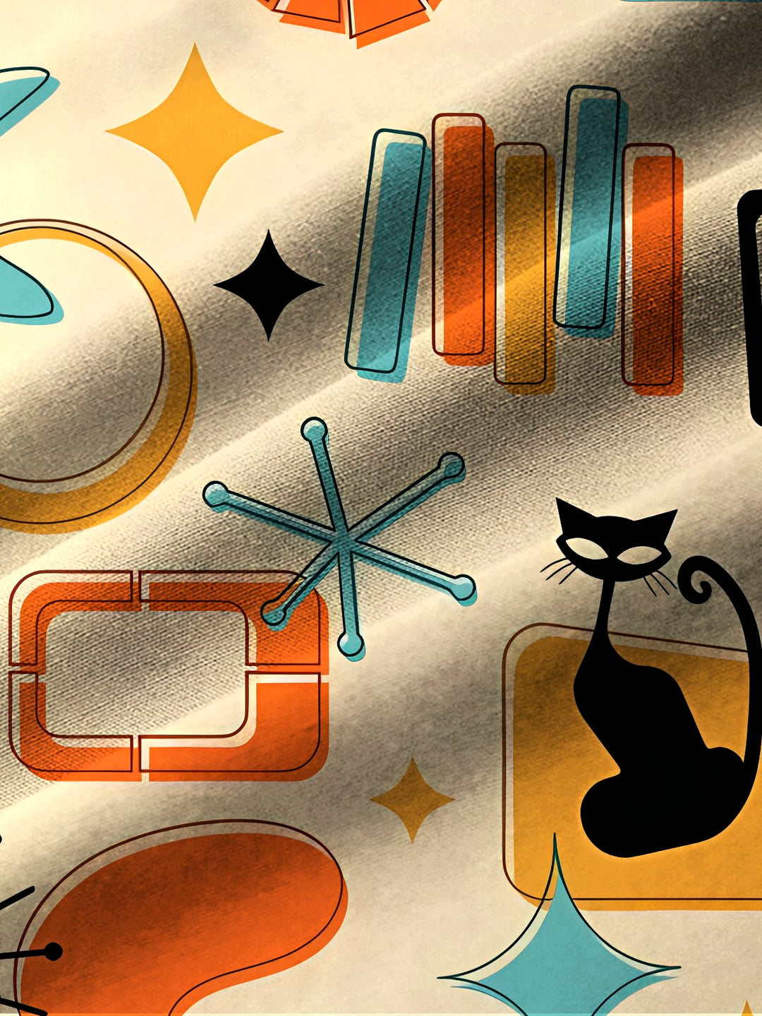 Alohadaddy® Vintage Medieval Atomic Cat Geometry Starburst Print Men&
