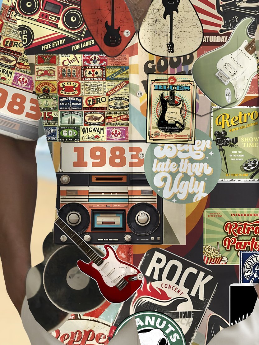 Alohadaddy® Vintage Music Art Print Men&