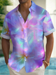 Alohadaddy® Vintage Gradient Butterfly Print Men's Button Pocket Short Sleeve Shirt Big & Tall