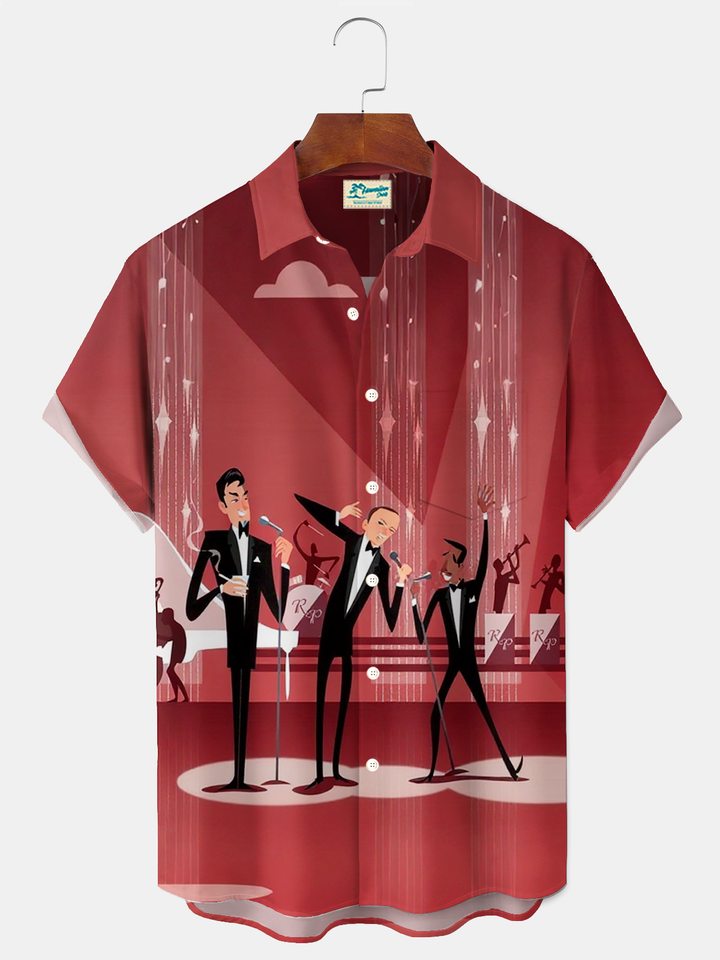 Alohadaddy® Retro 1950s Mid-century Atomic Age Geometric Graphic Print Men&