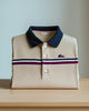 Alohadaddy® Business Striped Logo Print Elastic Button Men's Short-Sleeve Polo Shirt Big & Tall