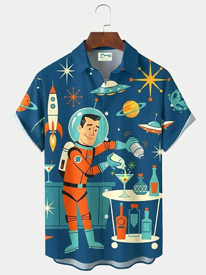 Alohadaddy® Hawaiian Medieval Geometric Cartoon Print Men&