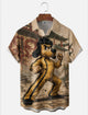 Alohadaddy® Men's Short-Sleeve Button-Down Shirt with Pocket Dog Print