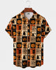 Alohadaddy® Men's Short-Sleeve Button-Down Shirt with Pocket Halloween Print