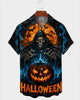 Alohadaddy® Men's Short-Sleeve Button-Down Shirt with Pocket Halloween Print