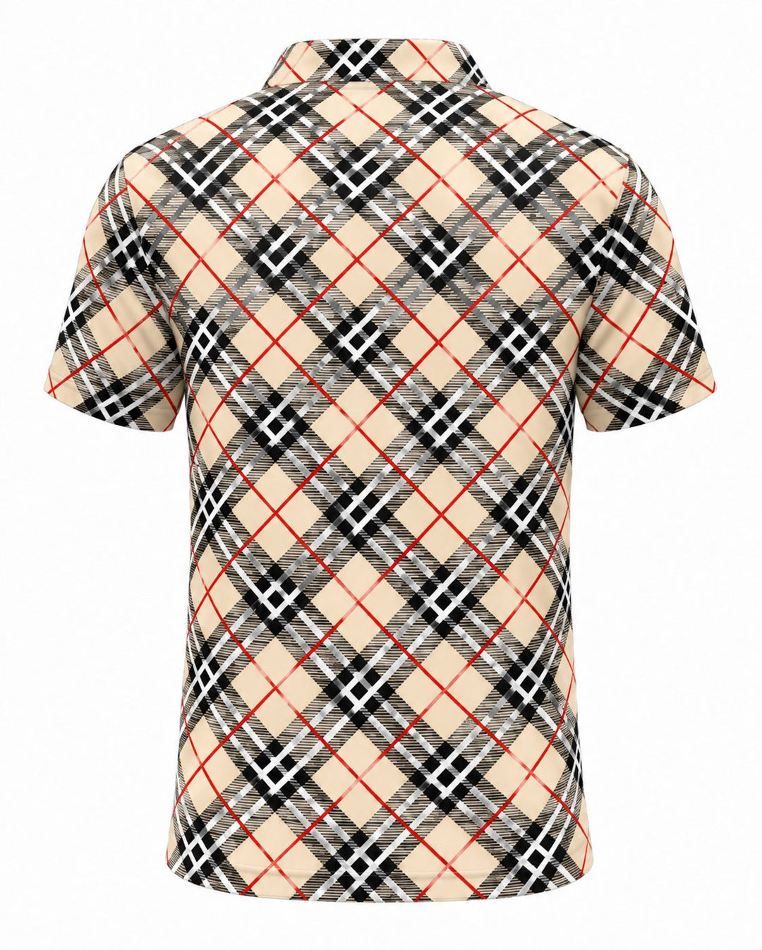 Men’s Basic Casual Checkered pattern Retro Print Button Down Polo Short-Sleeve Big &amp; Tall