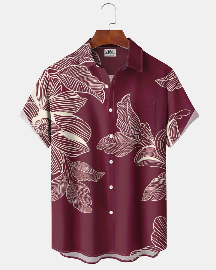 Alohadaddy® Casual Striped Floral Print Men&