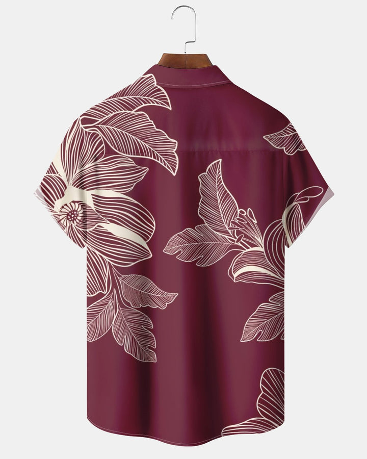 Alohadaddy® Casual Striped Floral Print Men&