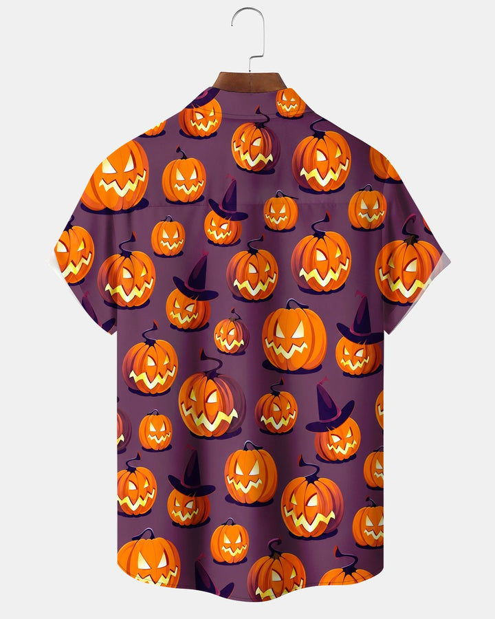 Alohadaddy® Halloween Pumpkin Wizard Hat Print Men&