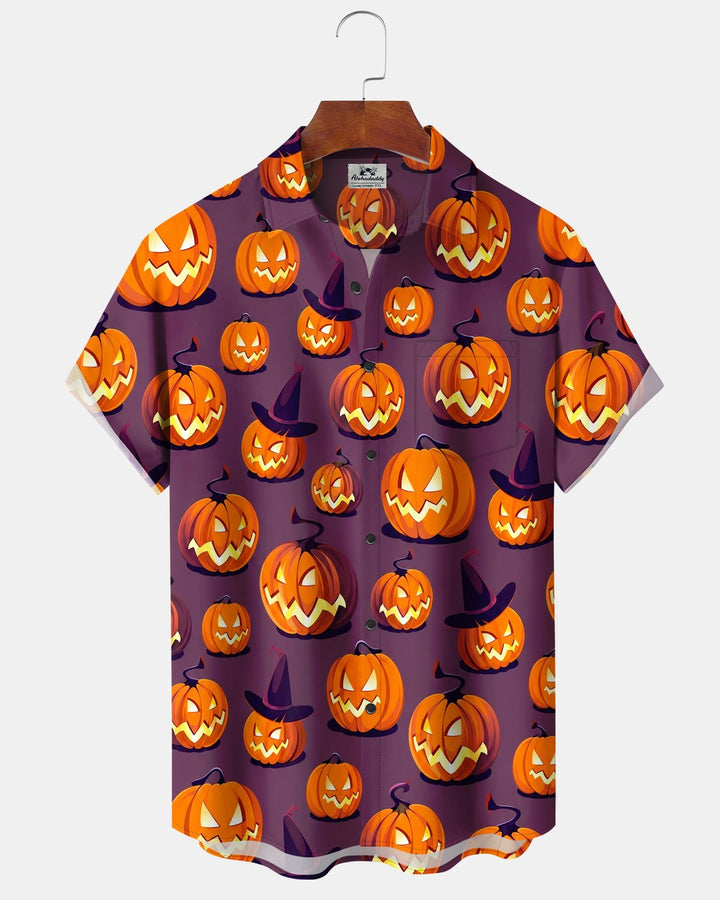 Alohadaddy® Halloween Pumpkin Wizard Hat Print Men&