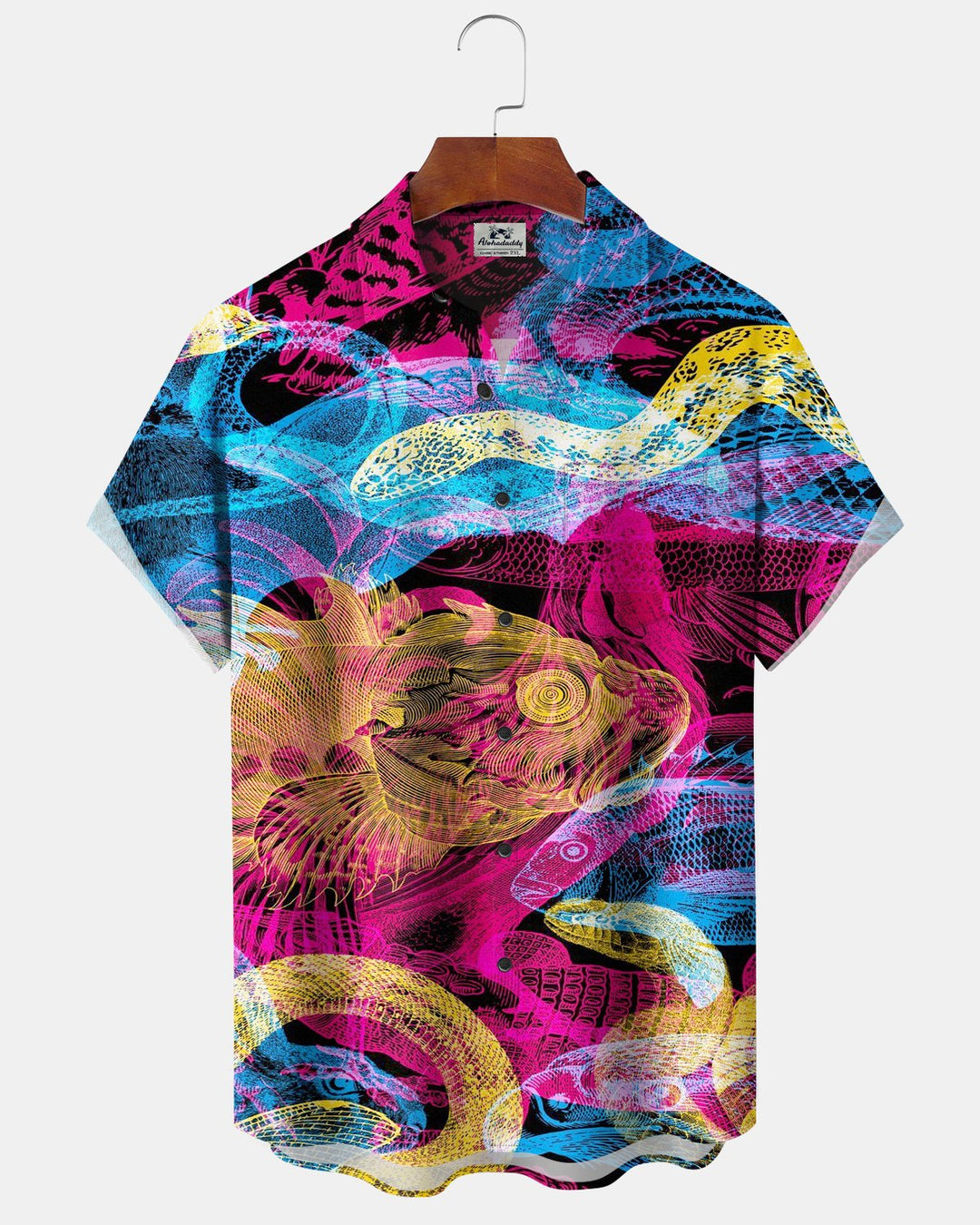 Alohadaddy® Casual Abstract Art Animal Colorful Neon Print Men&