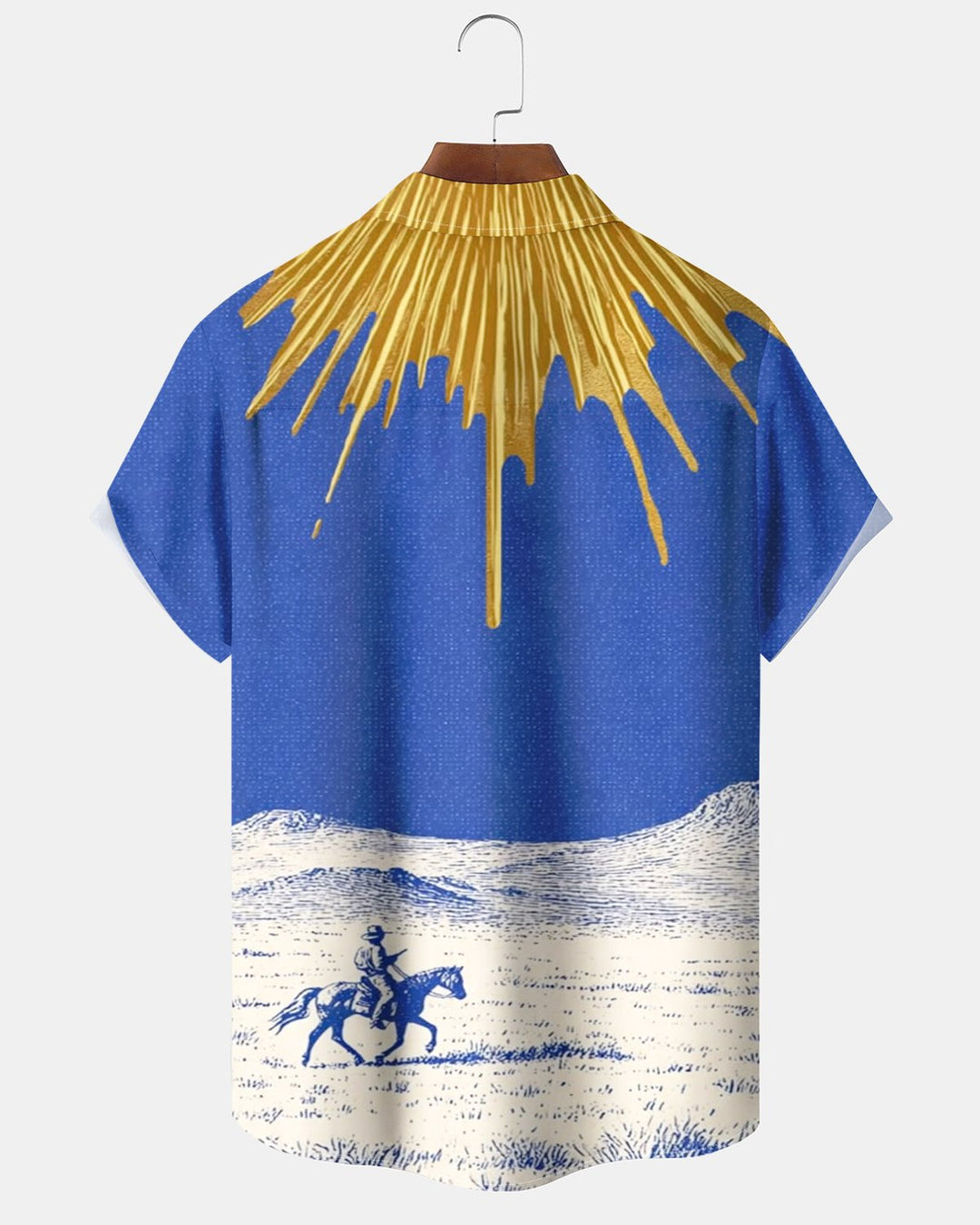 Alohadaddy® Casual Cowboy Horse Landscape Print Men&