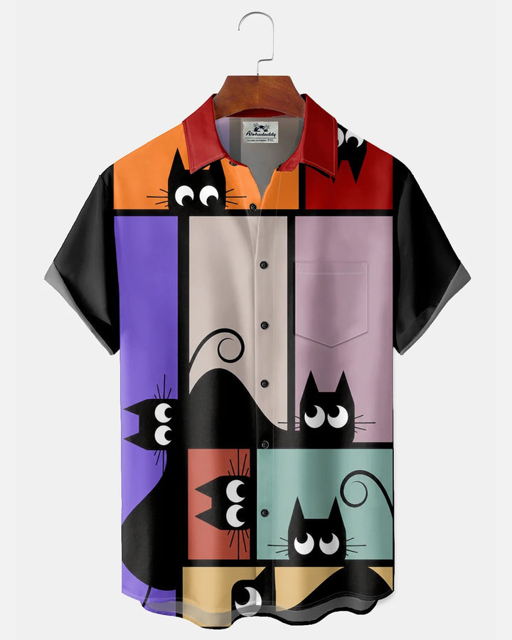Alohadaddy® Casual Cat Print Men&