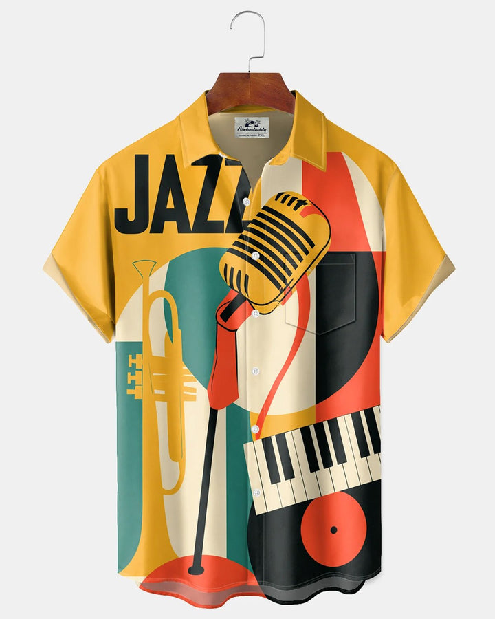 Alohadaddy® Retro Jazz Music Art Geometric Print Men&