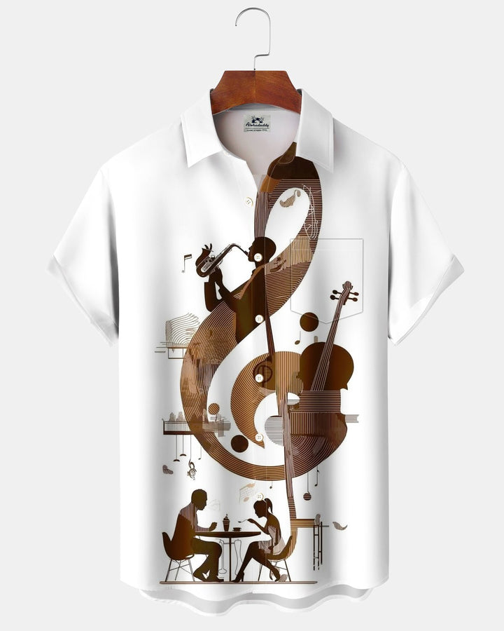 Alohadaddy® Casual Music Geometric Stripe Print Men&