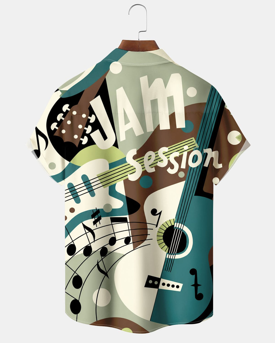 Alohadaddy® Casual Musical Jazz Guitar Print Men&