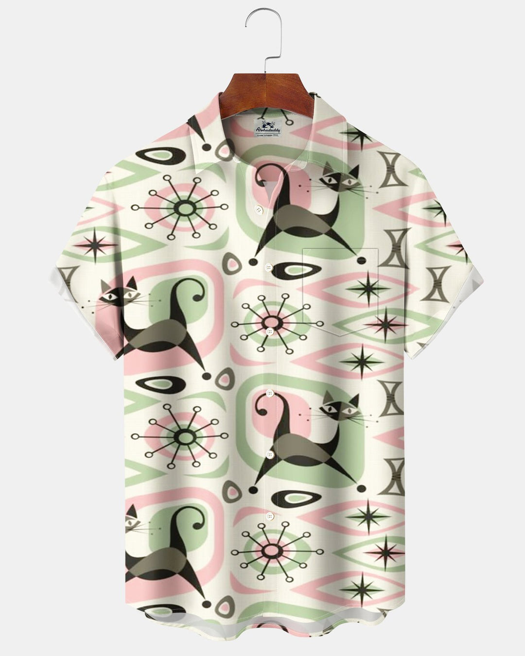Alohadaddy® Retro Atomic Geometric Cat Print Men&