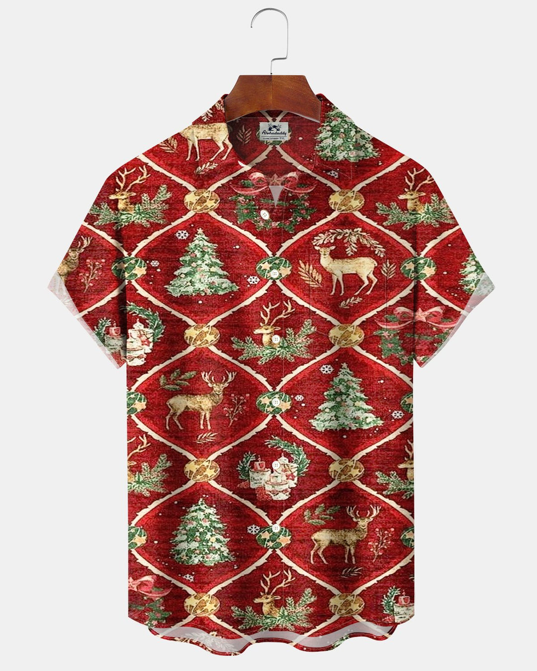 Alohadaddy® Holiday Christmas Tree and Reindeer Print Men&