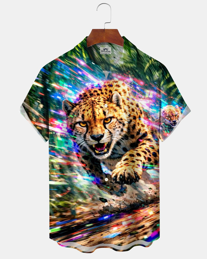 Alohadaddy® Casual Abstract Animal Leopard Running Print Men&