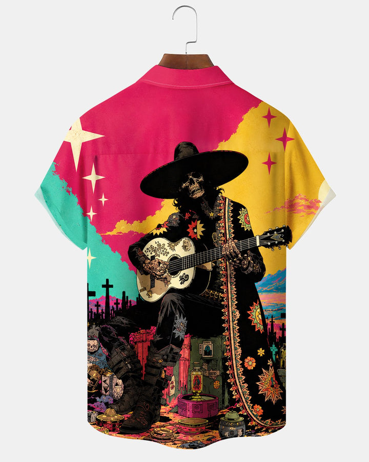 Alohadaddy® Day of the Dead Skull Music Print Men&
