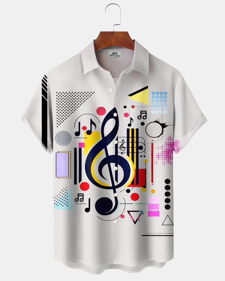 Alohadaddy® Casual Musical Note Geometric Print Men&