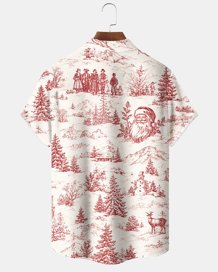 Alohadaddy® Holiday Christmas Santa Claus and Reindeer Print Men&