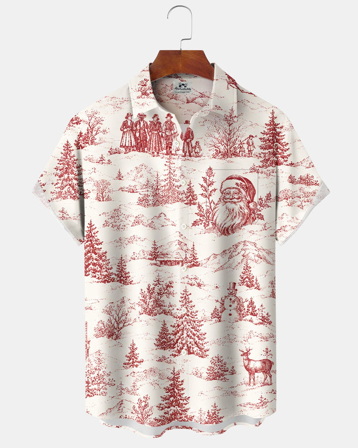 Alohadaddy® Holiday Christmas Santa Claus and Reindeer Print Men&