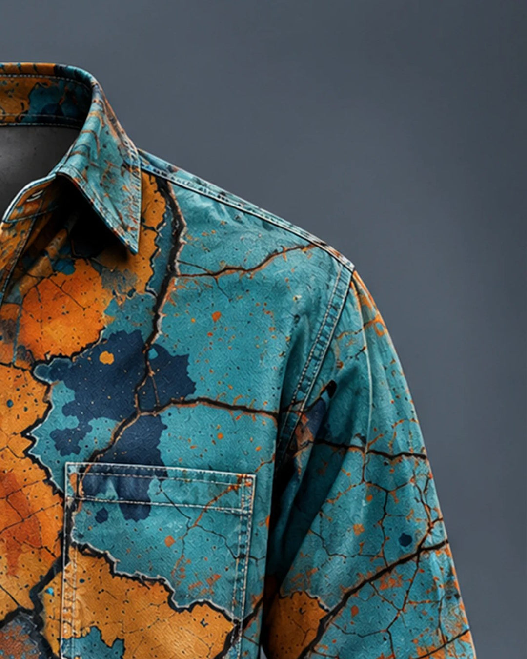 Alohadaddy® Retro Abstract Art Mottled Rust Print Men&