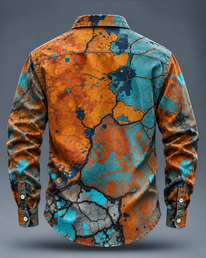 Alohadaddy® Retro Abstract Art Mottled Rust Print Men&