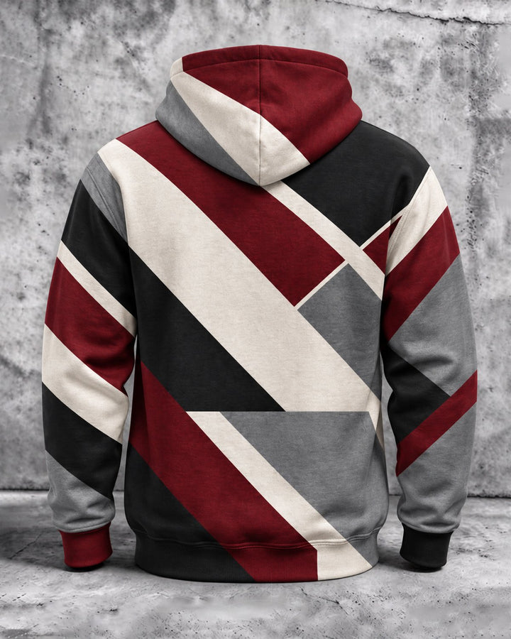 Alohadaddy® Casual Abstract Geometric Patchwork Print Men&