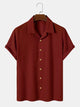 Men's Plain Seersucker Wrinkle Free Casual Shirts Multicolor Basic Tops