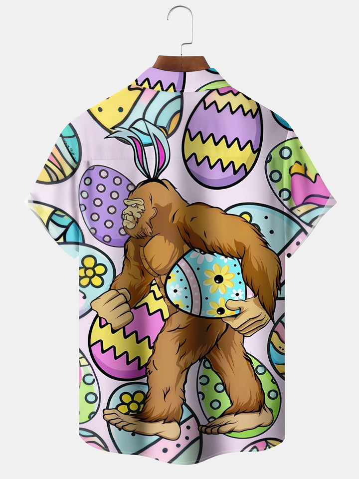 Alohadaddy Hawaii Resort Style Easter Walking Bigfoot Pocket Button Stretch Large Size Men&