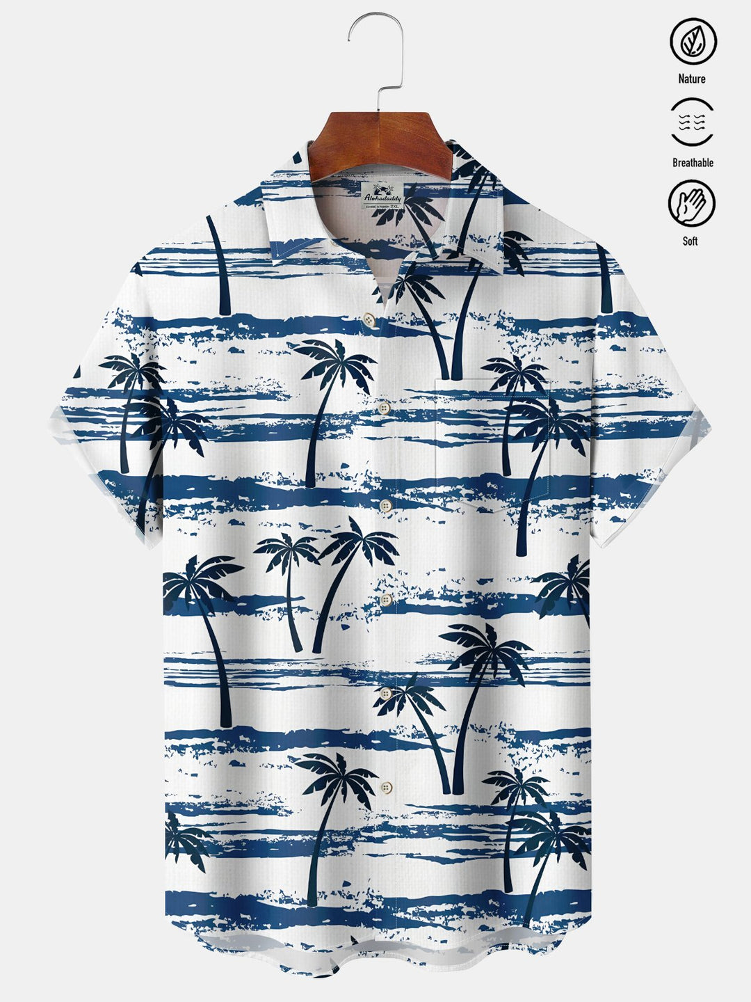 Alohadaddy Hawaii Casual Palm Trees Circle Print Art Button Cardigan Pockets Breathable Stretch Long Oversized Shirt