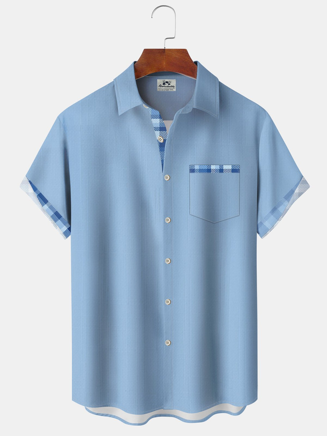 Alohadaddy Casual Basics Plaid Contrast Color Print Art Cardigan Button Pocket Stretch Long Oversized Short Sleeve Shirt
