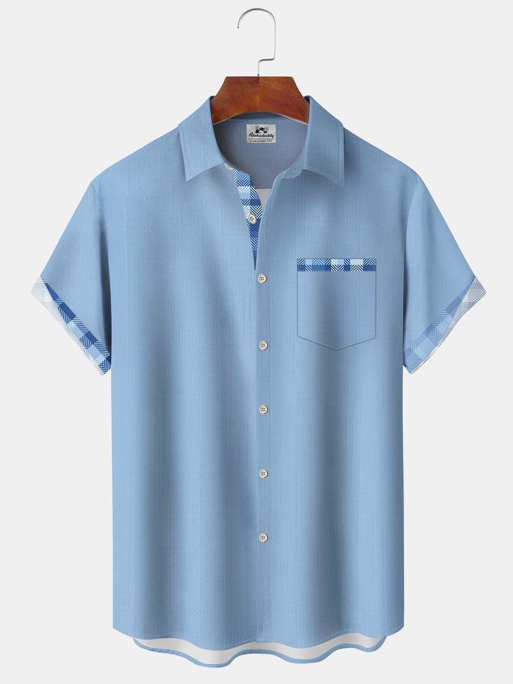 Alohadaddy Casual Basics Plaid Contrast Color Print Art Cardigan Button Pocket Stretch Long Oversized Short Sleeve Shirt