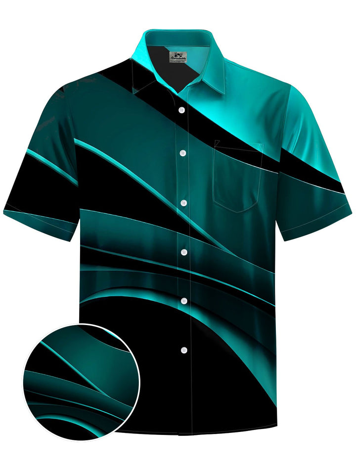 Alohadaddy® Casual Abstract Texture Print Chest Pocket Men&