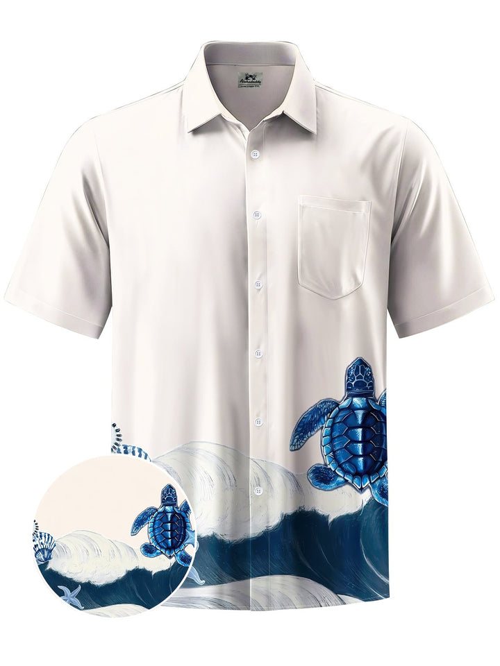 Alohadaddy® Casual Surf Art Print Mens Wicking Short Sleeve Shirt Big &amp; Tall