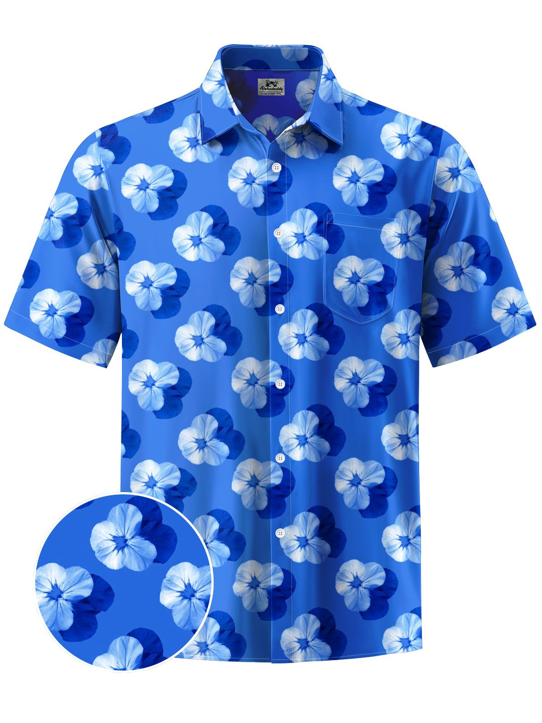 Alohadaddy® Hawaiian Flowers Art Print Chest Pocket Men&
