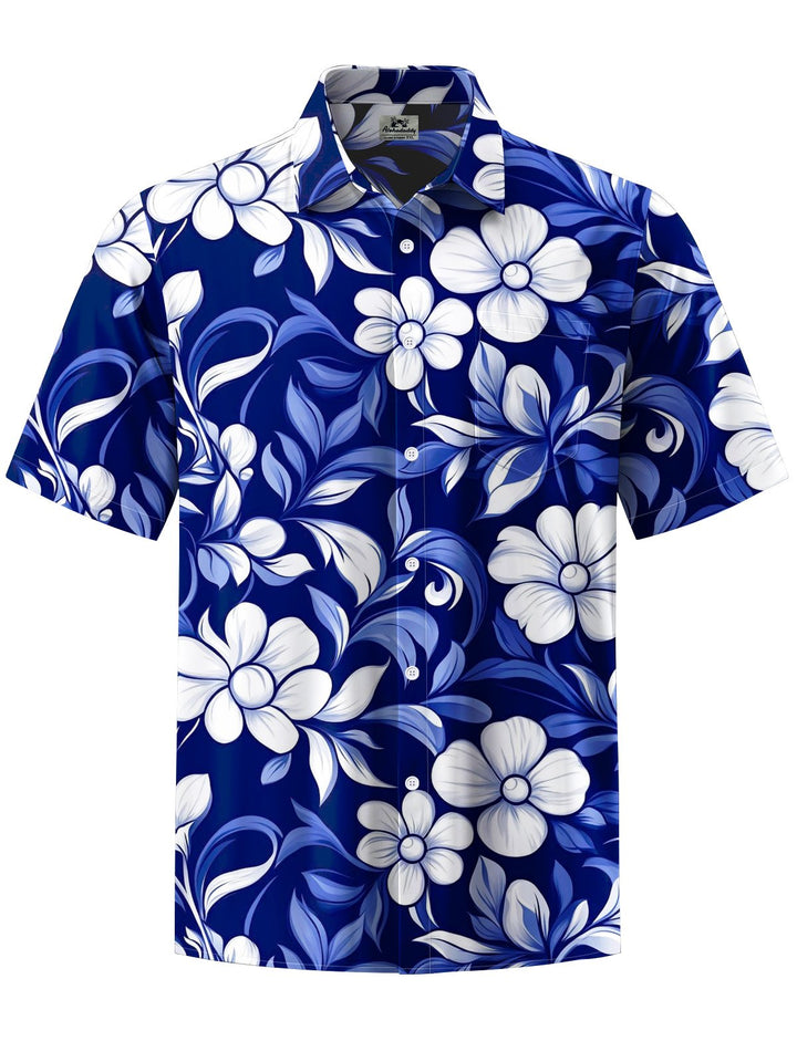 Alohadaddy® Hawaiian Flowers Art Print Chest Pocket Men&
