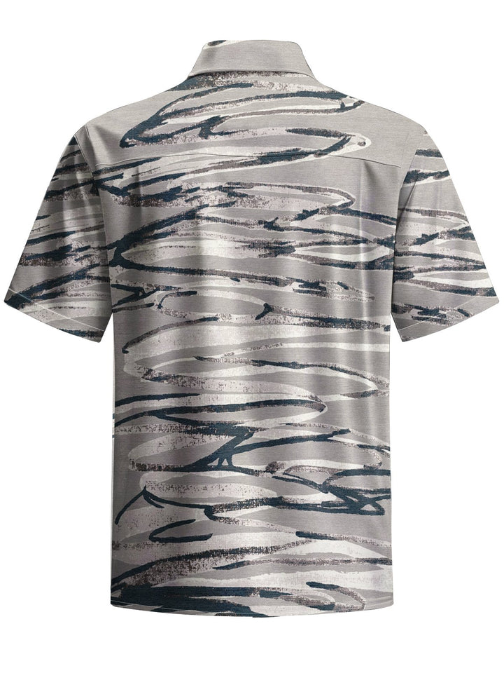 Alohadaddy® Vintage Stripe Art Print Chest Pocket Men&