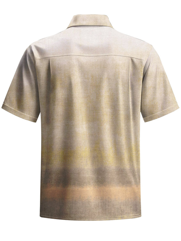 Alohadaddy® Casual Gradient Art Print Chest Pocket Men&