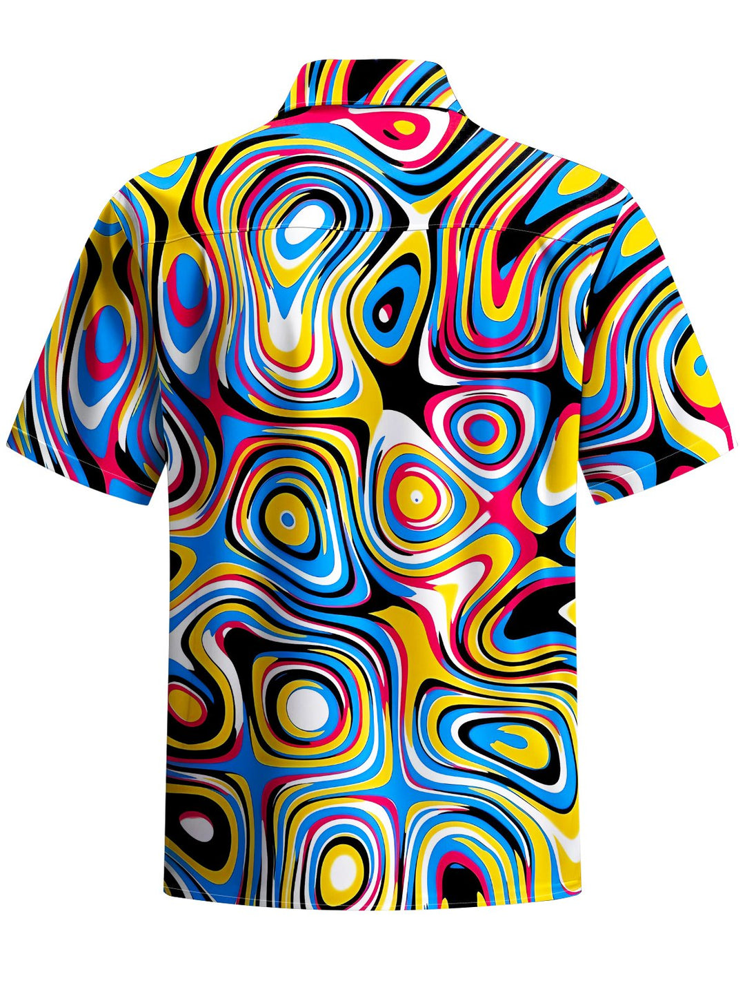 Alohadaddy® Hawaiian Abstract Geometric Art Print Chest Pocket Men&