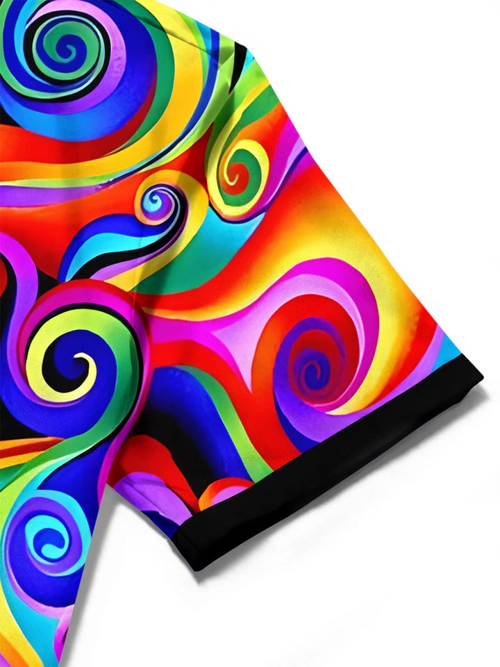 Alohadaddy® Casual Colorblock Abstract Texture Art Print Mens Short Sleeve Shirt Big &amp; Tall